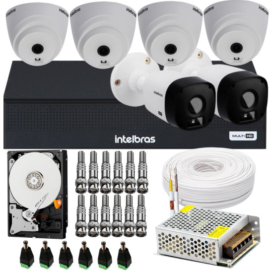 Kit Cftv 6 Câmeras Segurança Hdcvi Dvr Intelbras Mhdx 1108 Kit Cftv 6 Câmeras Segurança Hdcvi Dvr Intelbras Mhdx 1108