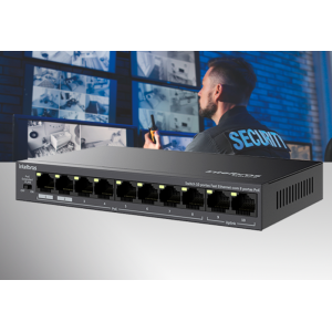 Switch 10 portas fast ethernet com 8 portas PoE+ - S1010F-P