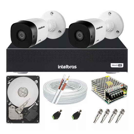 Kit Cftv 2 Câmeras Segurança Intelbras Hdcvi E Dvr Mhdx 1104