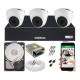 Kit Cftv 3 Câmeras Segurança Dome 1mp Dvr Intelbras Mhdx1104