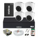 Kit Cftv 4 Câmeras Segurança Dome Ir Dvr Mhdx 1104 Intelbras